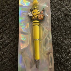 handcrafted Cute Yellow Bee Charm Ballpoint Pen